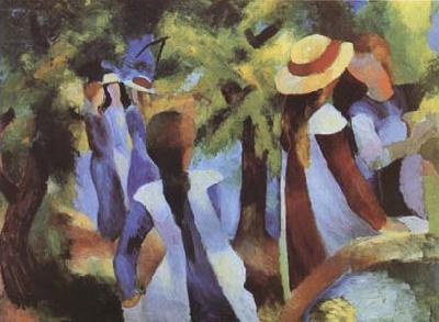 August Macke Girls Amongst Trees (mk09)